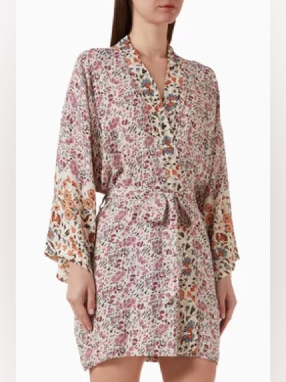 Natalie Martin Diane Short Robe in Petite Fleur Rose 🌹